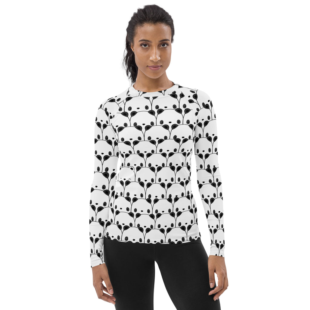 Women's Panda Long Sleeve Rash Guard Swim Shirt – Buttery Soft, Sun Safe UPF 50+ Protection, Quick Dry & 4-Way Stretch Comfort