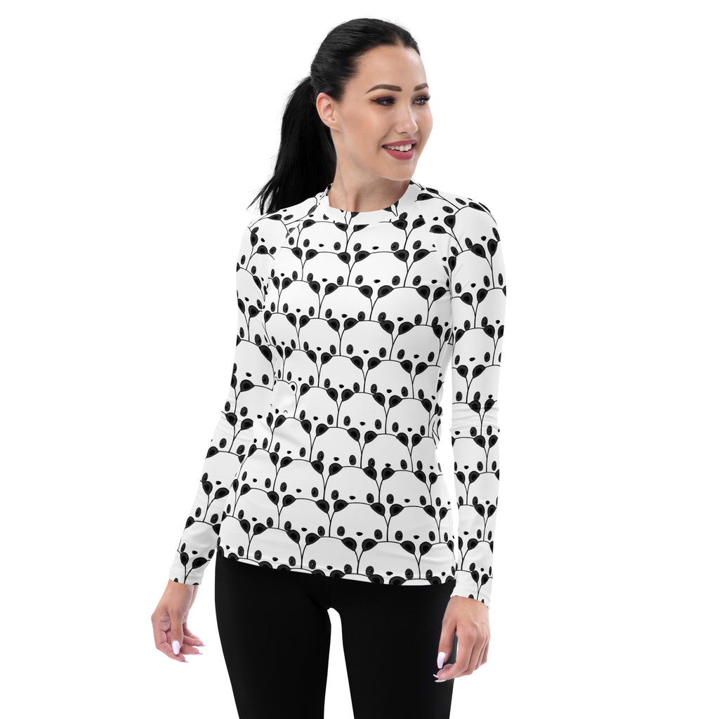 Women's Panda Long Sleeve Rash Guard Swim Shirt – Buttery Soft, Sun Safe UPF 50+ Protection, Quick Dry & 4-Way Stretch Comfort