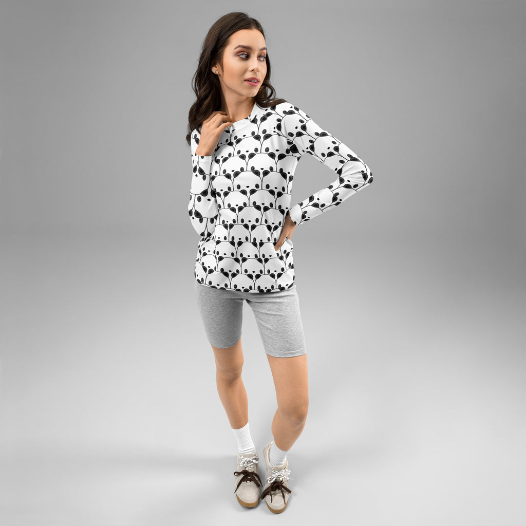 Women's Panda Long Sleeve Rash Guard Swim Shirt – Buttery Soft, Sun Safe UPF 50+ Protection, Quick Dry & 4-Way Stretch Comfort