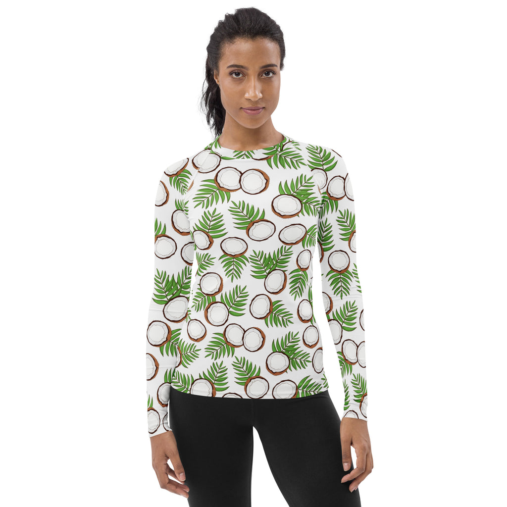 Women's Coconut Long Sleeve Rash Guard Swim Shirt – Buttery Soft, Sun Safe UPF 50+ Protection, Quick Dry & 4-Way Stretch Comfort