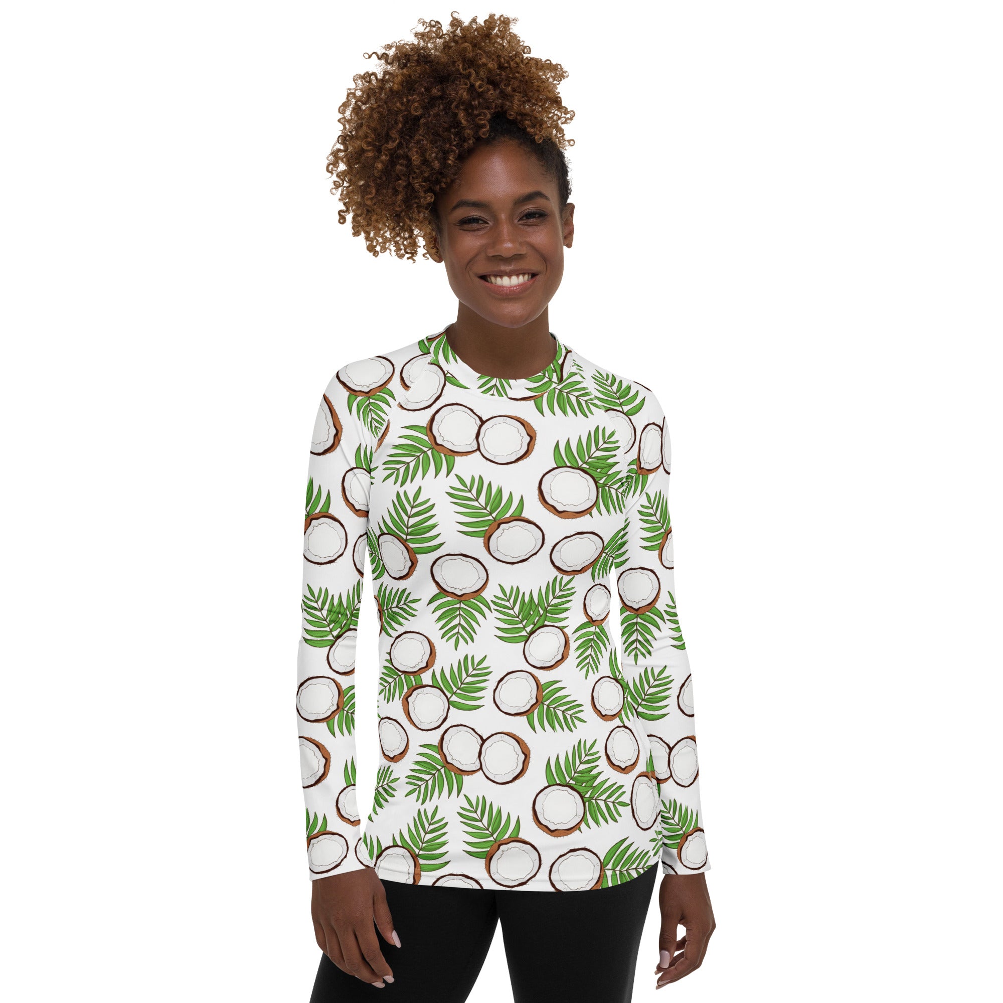 Women's Coconut Long Sleeve Rash Guard Swim Shirt – Buttery Soft, Sun Safe UPF 50+ Protection, Quick Dry & 4-Way Stretch Comfort