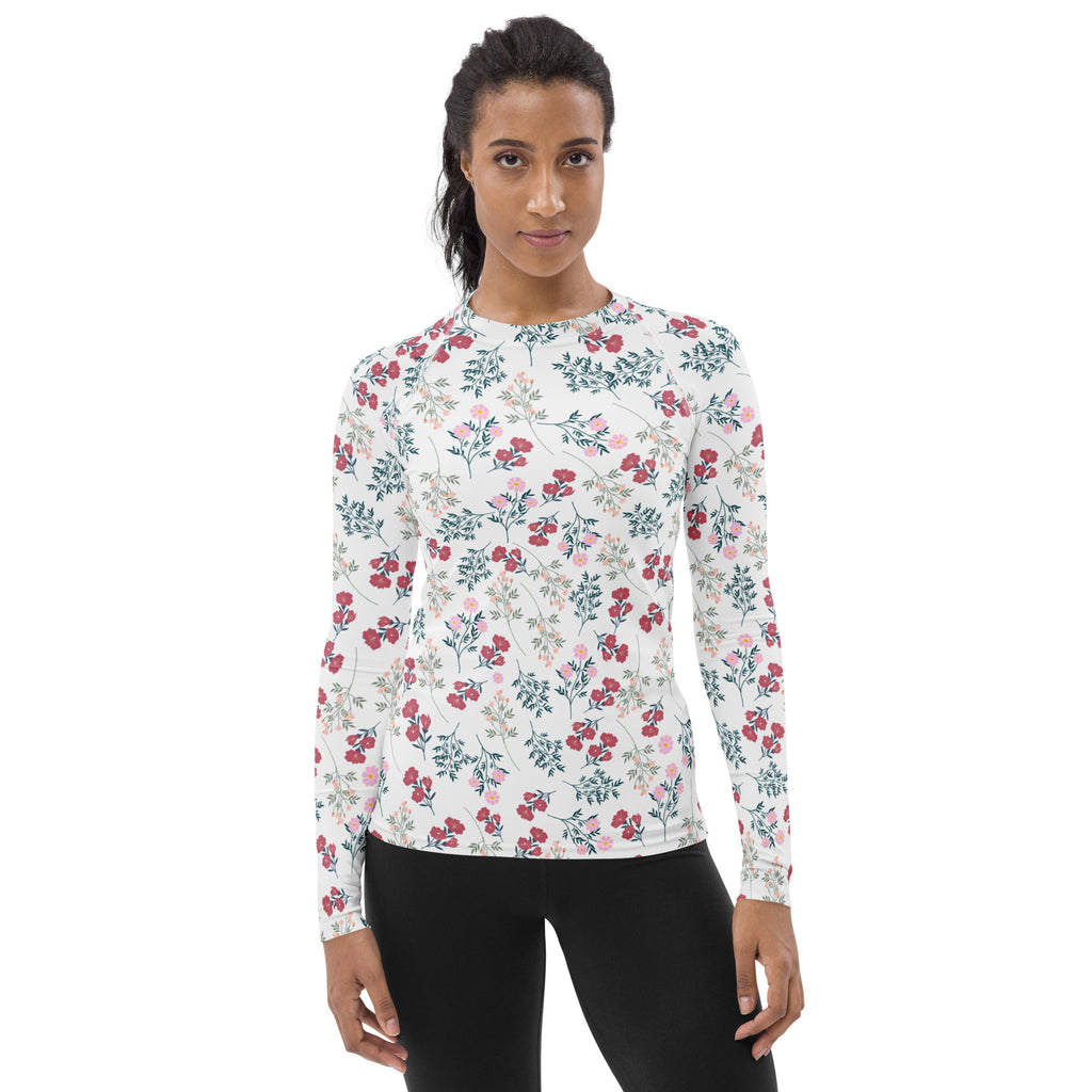 Women's Wildflower Long Sleeve Rash Guard Swim Shirt – Buttery Soft, Sun Safe UPF 50+ Protection, Quick Dry & 4-Way Stretch Comfort