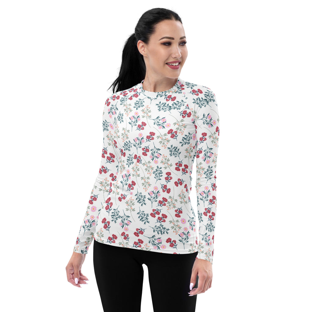 Women's Wildflower Long Sleeve Rash Guard Swim Shirt – Buttery Soft, Sun Safe UPF 50+ Protection, Quick Dry & 4-Way Stretch Comfort