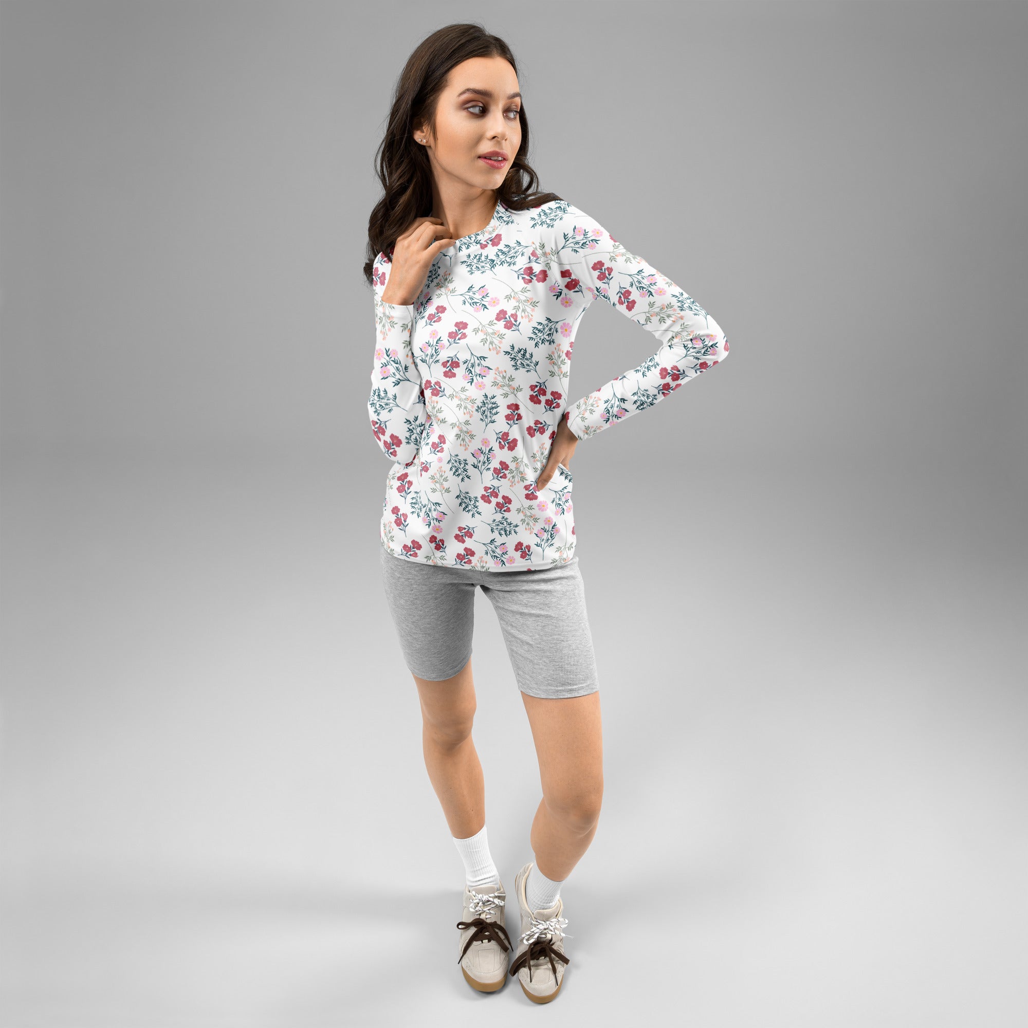 Women's Wildflower Long Sleeve Rash Guard Swim Shirt – Buttery Soft, Sun Safe UPF 50+ Protection, Quick Dry & 4-Way Stretch Comfort