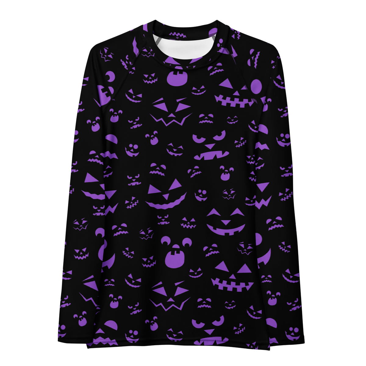 Women's Purple Jack O’ Lantern Long Sleeve Rash Guard Swim Shirt – Buttery Soft, Sun Safe UPF 50+ Protection, Quick Dry & 4-Way Stretch Comfort