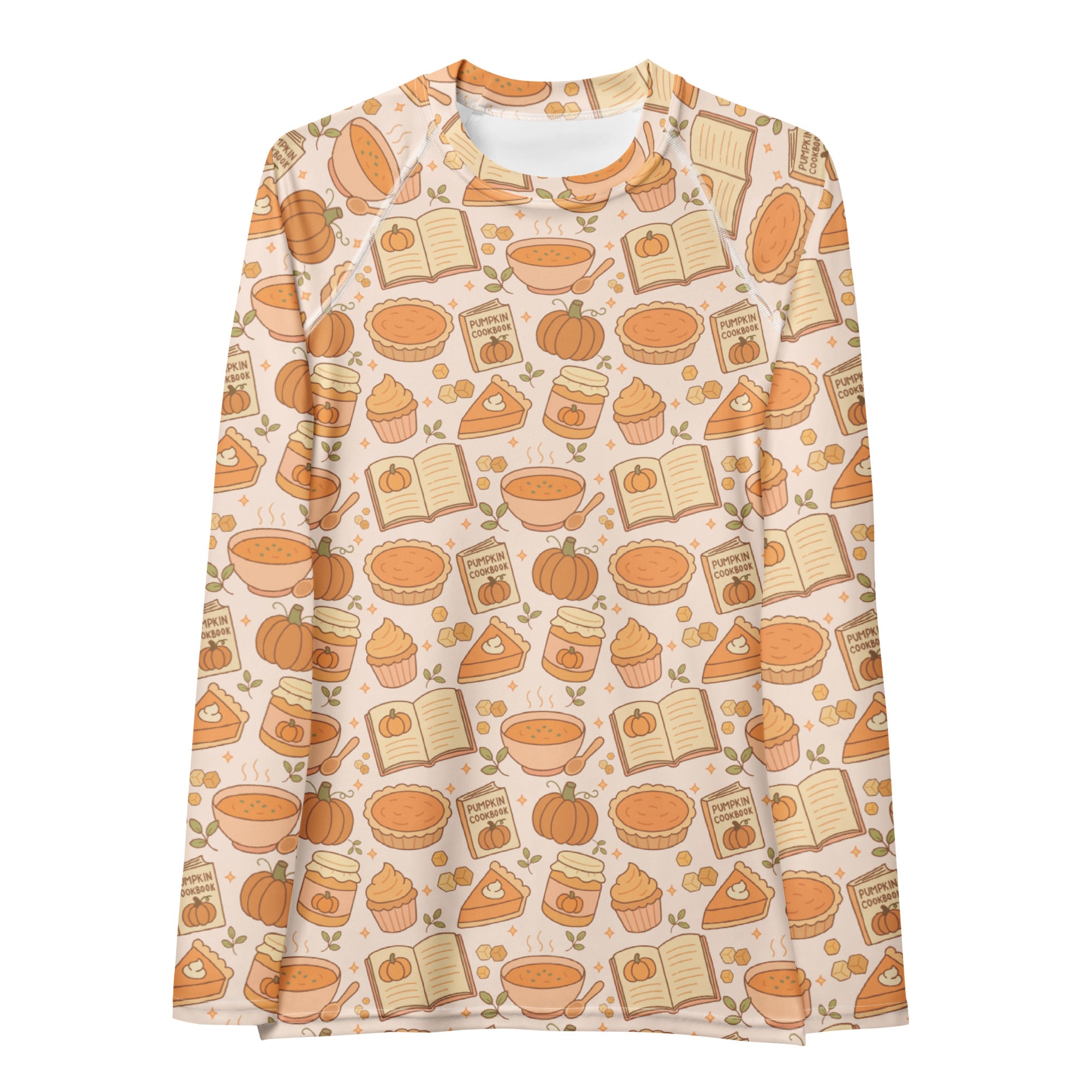 Women's Pumpkin Spice Long Sleeve Rash Guard Swim Shirt – Buttery Soft, Sun Safe UPF 50+ Protection, Quick Dry & 4-Way Stretch Comfort
