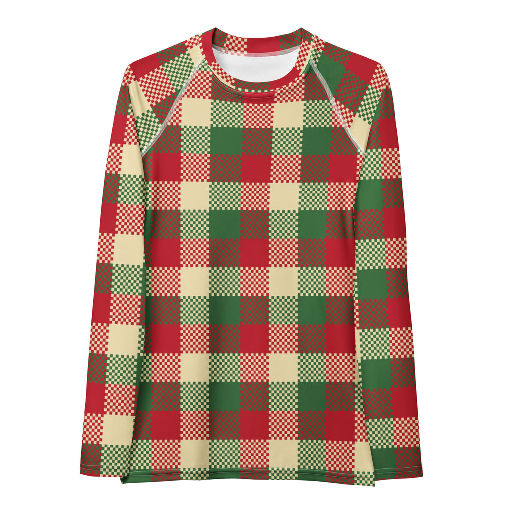 Women's Christmas Plaid Long Sleeve Rash Guard Swim Shirt – Buttery Soft, Sun Safe UPF 50+ Protection, Quick Dry & 4-Way Stretch Comfort