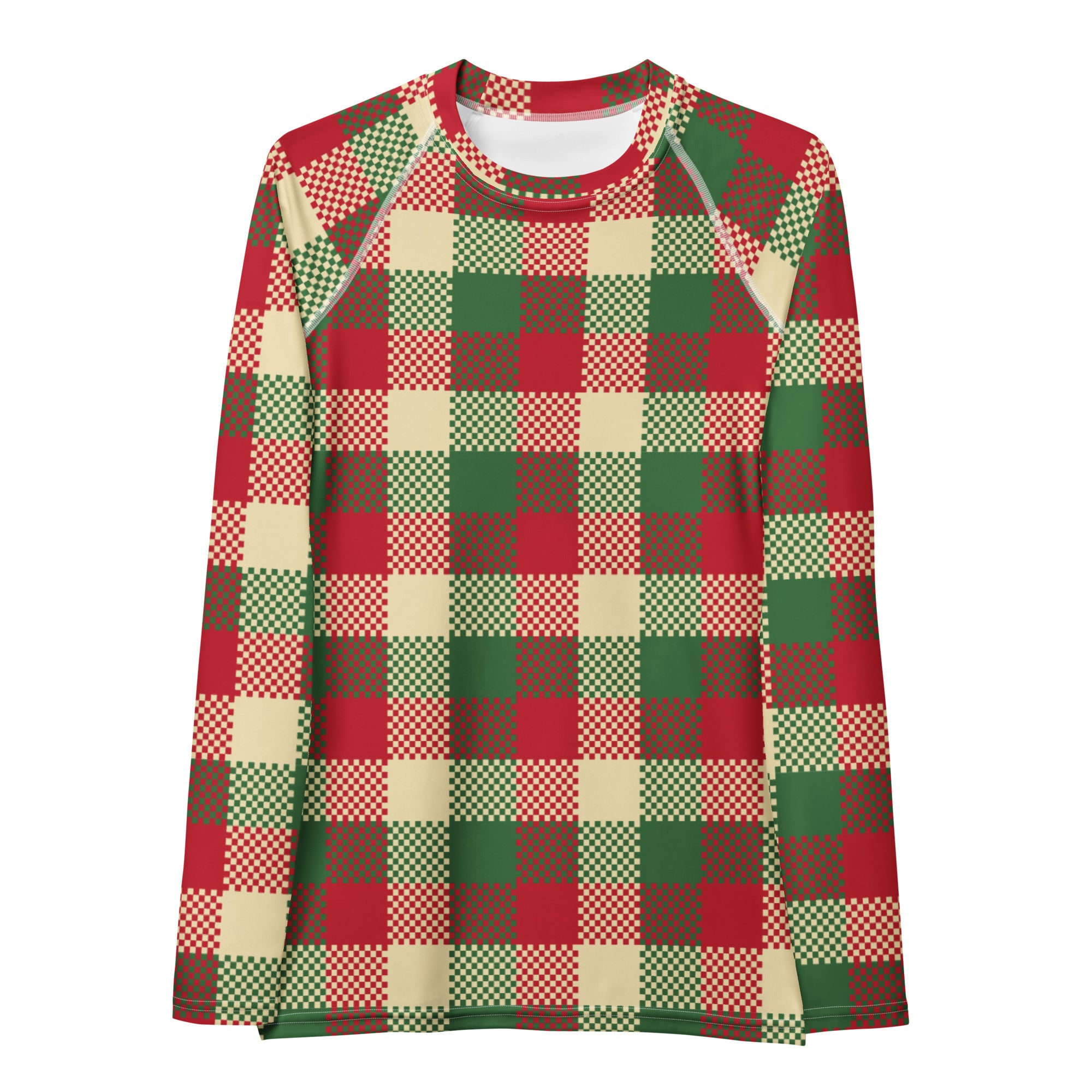 Women's Christmas Plaid Long Sleeve Rash Guard Swim Shirt – Buttery Soft, Sun Safe UPF 50+ Protection, Quick Dry & 4-Way Stretch Comfort