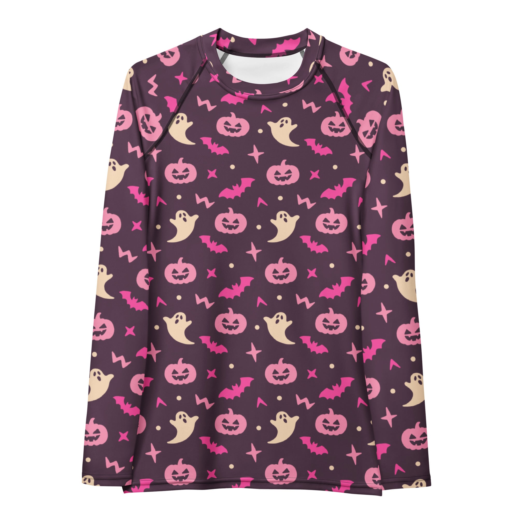 Women's Purple Halloween Long Sleeve Rash Guard Swim Shirt – Buttery Soft, Sun Safe UPF 50+ Protection, Quick Dry & 4-Way Stretch Comfort