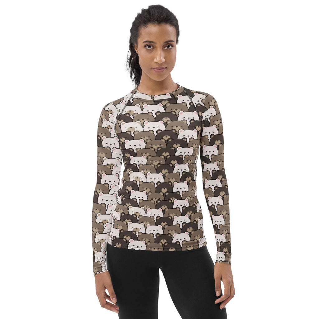 Women's Bear Long Sleeve Rash Guard Swim Shirt – Buttery Soft, Sun Safe UPF 50+ Protection, Quick Dry & 4-Way Stretch Comfort