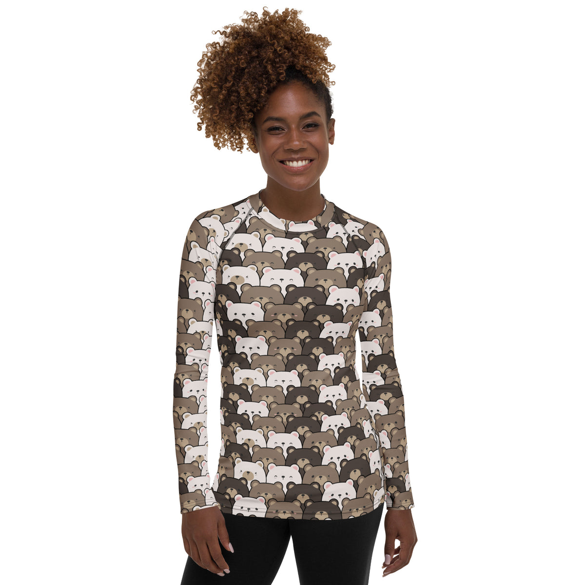 Women's Bear Long Sleeve Rash Guard Swim Shirt – Buttery Soft, Sun Safe UPF 50+ Protection, Quick Dry & 4-Way Stretch Comfort