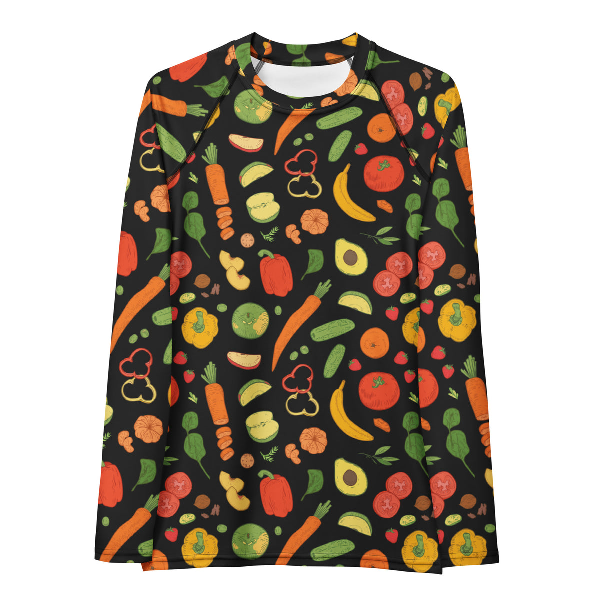 Women's Fruit & Vegetable Long Sleeve Rash Guard Swim Shirt – Buttery Soft, Sun Safe UPF 50+ Protection, Quick Dry & 4-Way Stretch Comfort