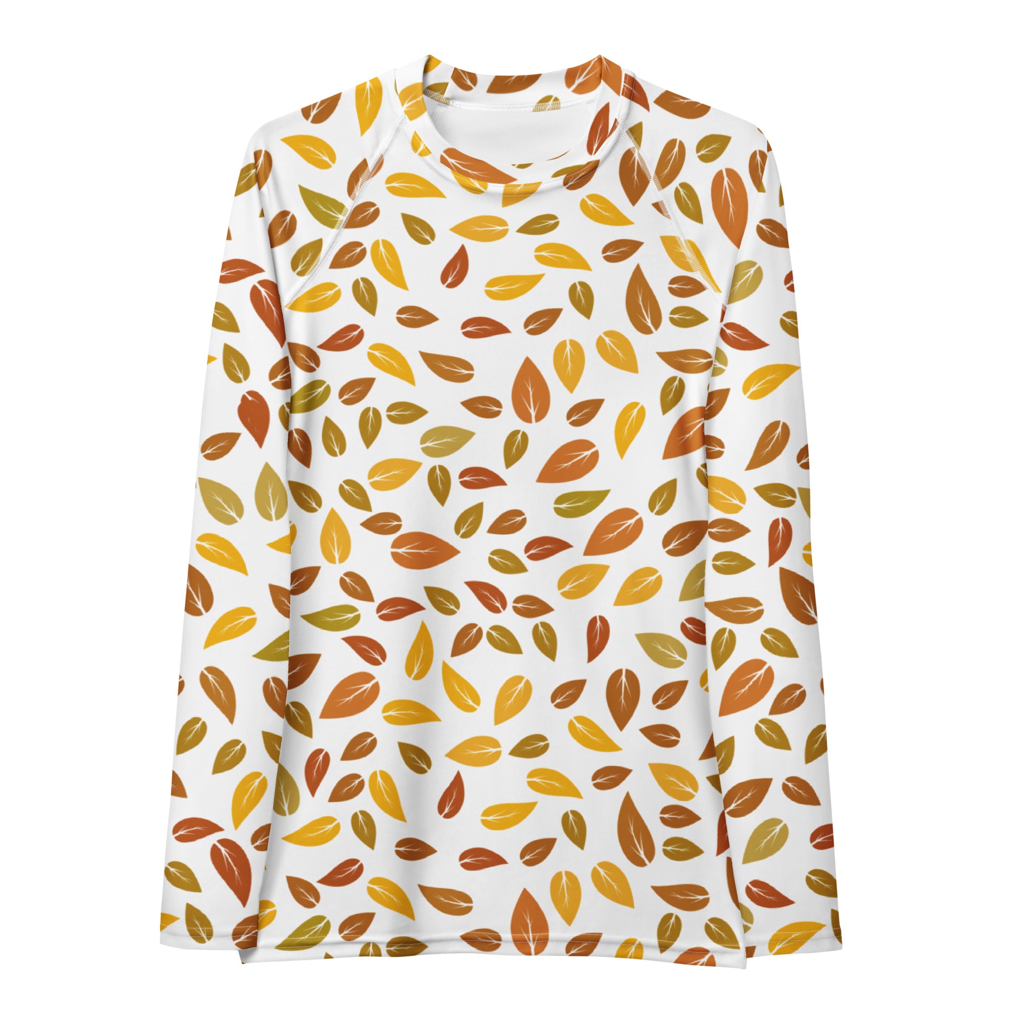 Women's Fall Leaves Long Sleeve Rash Guard Swim Shirt – Buttery Soft, Sun Safe UPF 50+ Protection, Quick Dry & 4-Way Stretch Comfort