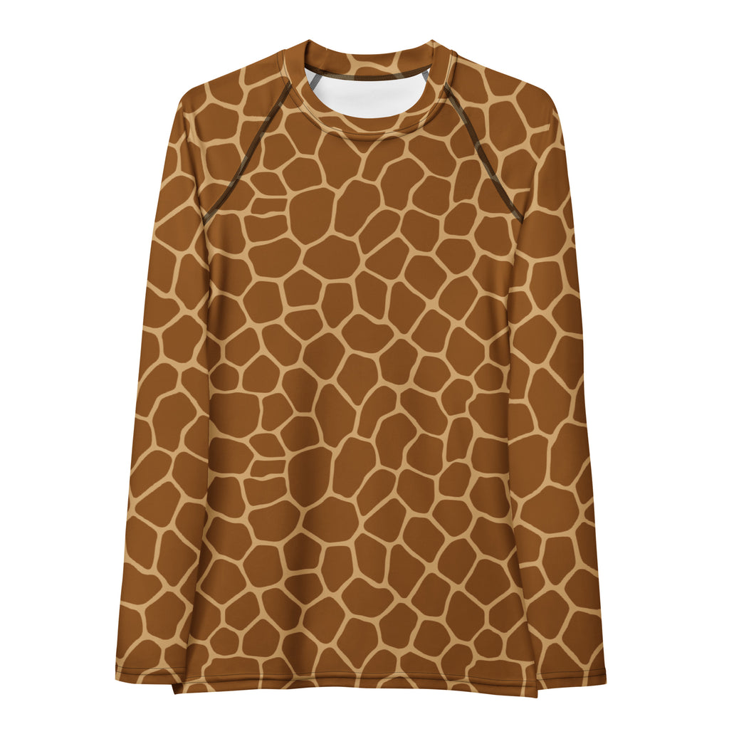 Women's Giraffe Print Long Sleeve Rash Guard Swim Shirt – Buttery Soft, Sun Safe UPF 50+ Protection, Quick Dry & 4-Way Stretch Comfort