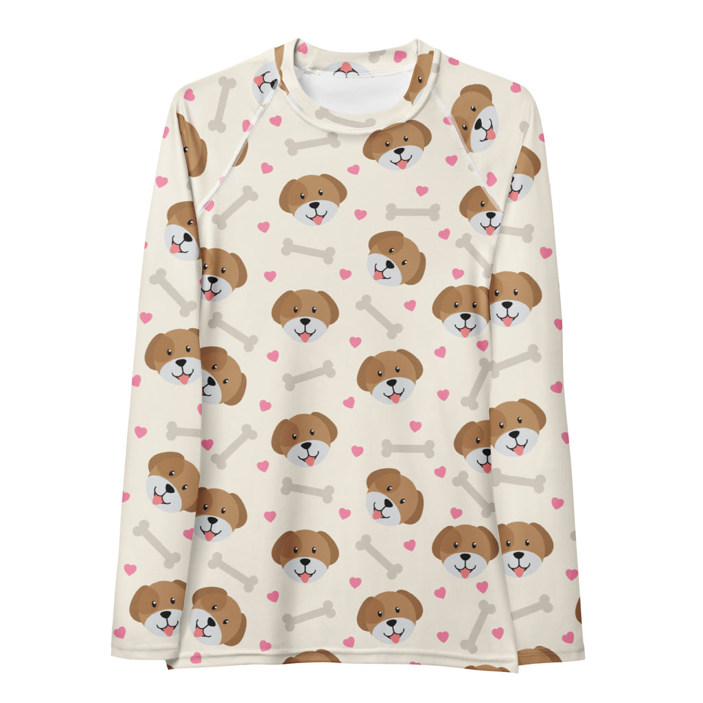 Women's Cute Dog Long Sleeve Rash Guard Swim Shirt – Buttery Soft, Sun Safe UPF 50+ Protection, Quick Dry & 4-Way Stretch Comfort