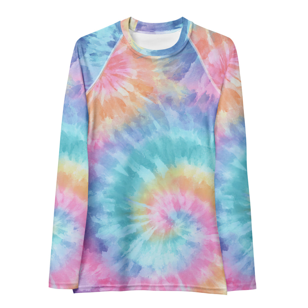 Women's Pastel Tie Dye Long Sleeve Rash Guard Swim Shirt – Buttery Soft, Sun Safe UPF 50+ Protection, Quick Dry & 4-Way Stretch Comfort