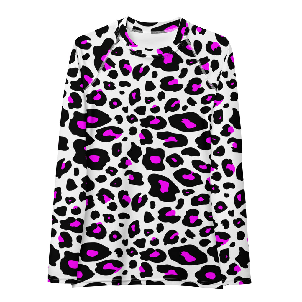Women's Purple Leopard Long Sleeve Rash Guard Swim Shirt – Buttery Soft, Sun Safe UPF 50+ Protection, Quick Dry & 4-Way Stretch Comfort