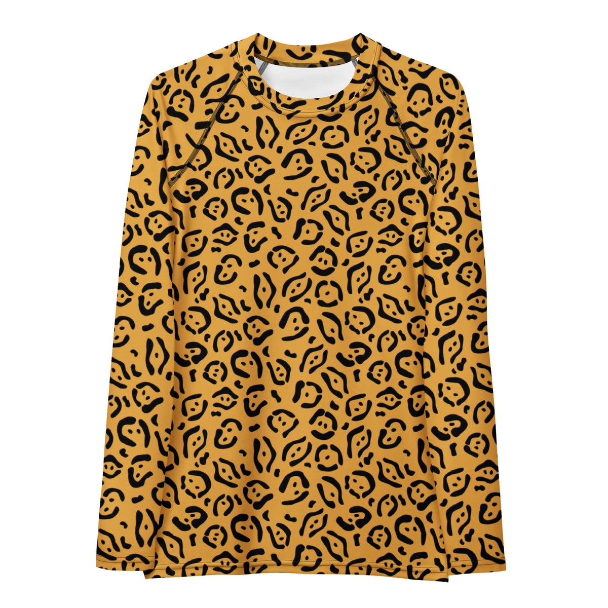 Women's Golden Leopard Print Long Sleeve Rash Guard Swim Shirt – Buttery Soft, Sun Safe UPF 50+ Protection, Quick Dry & 4-Way Stretch Comfort