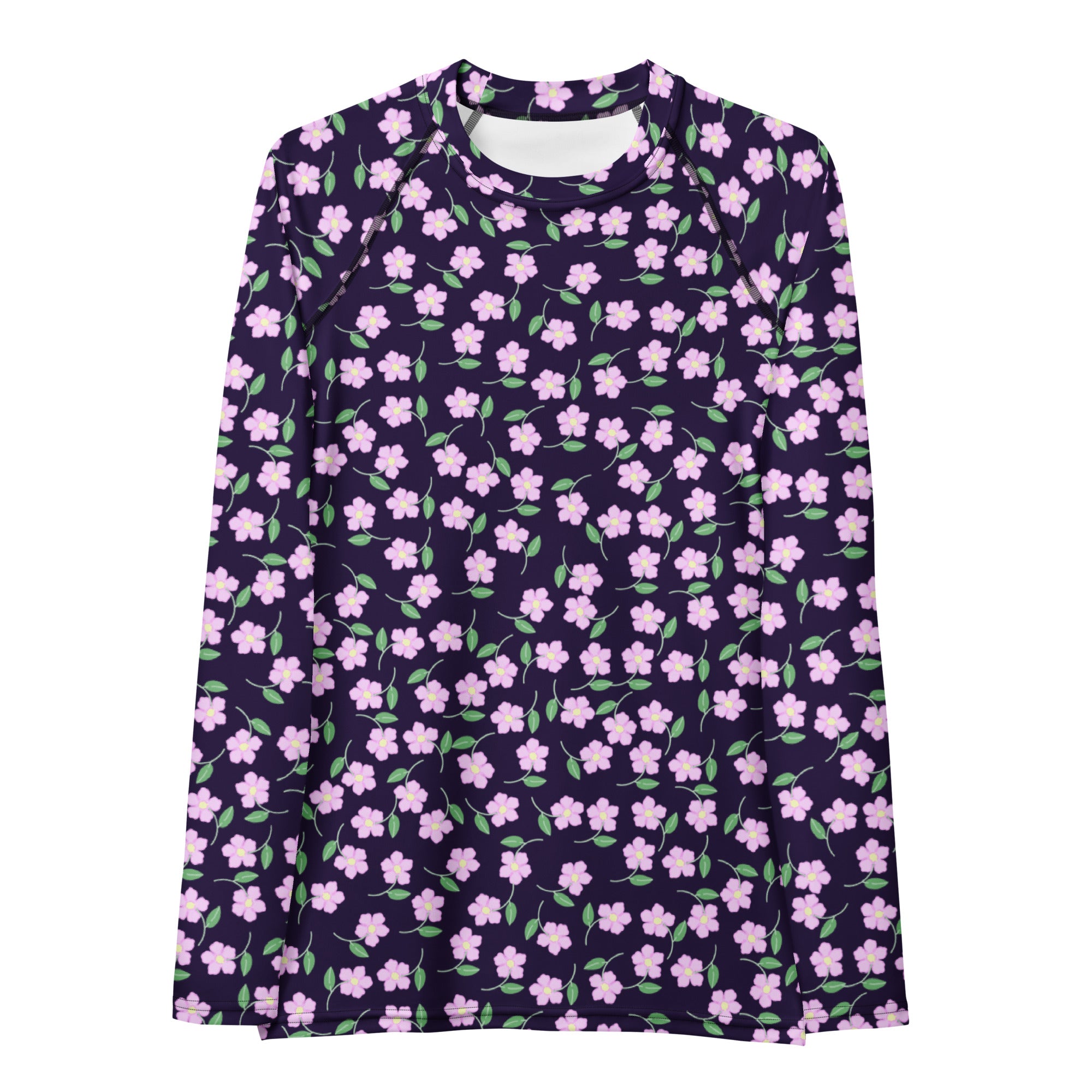 Women's Purple Floral Long Sleeve Rash Guard Swim Shirt – Buttery Soft, Sun Safe UPF 50+ Protection, Quick Dry & 4-Way Stretch Comfort
