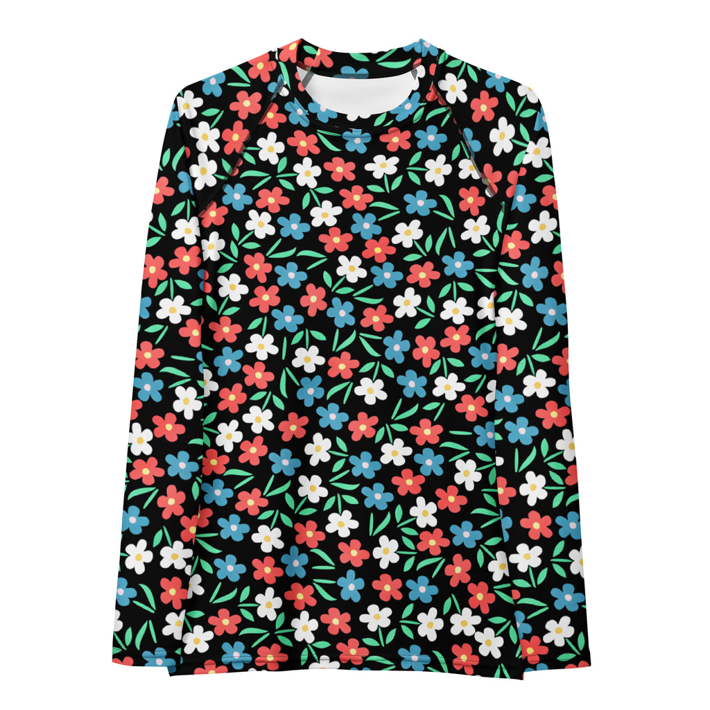 Women's Colorful Flower Long Sleeve Rash Guard Swim Shirt – Buttery Soft, Sun Safe UPF 50+ Protection, Quick Dry & 4-Way Stretch Comfort