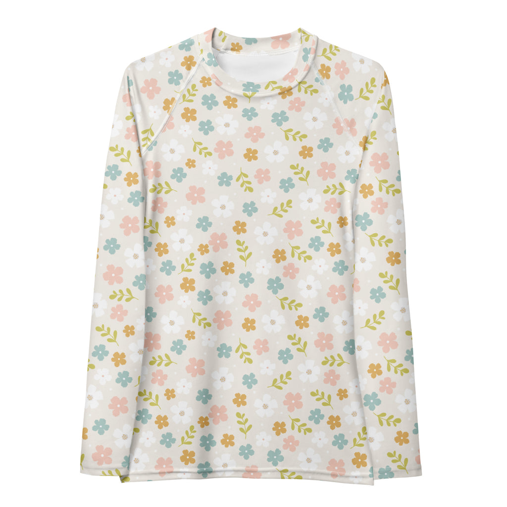 Women's Dainty Wildflower Long Sleeve Rash Guard Swim Shirt – Buttery Soft, Sun Safe UPF 50+ Protection, Quick Dry & 4-Way Stretch Comfort
