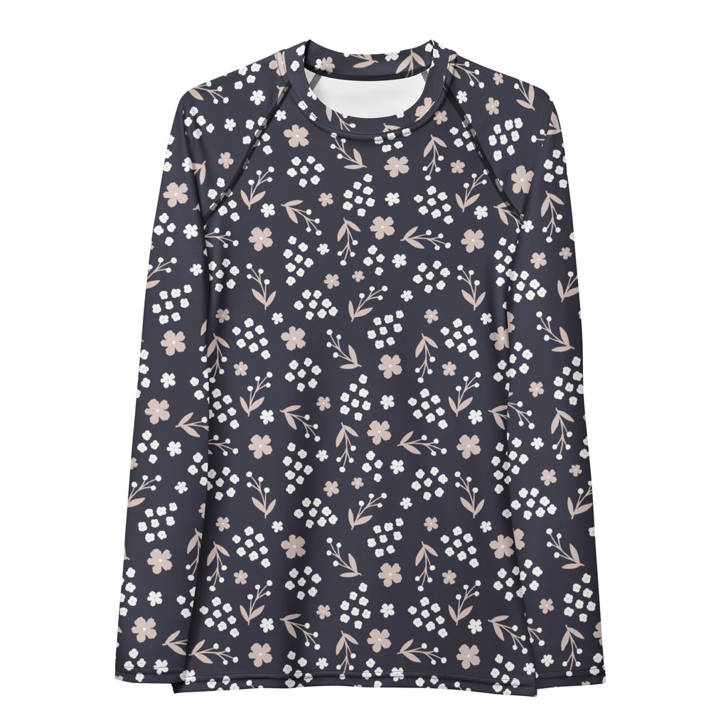 Women's Charcoal Floral Long Sleeve Rash Guard Swim Shirt – Buttery Soft, Sun Safe UPF 50+ Protection, Quick Dry & 4-Way Stretch Comfort