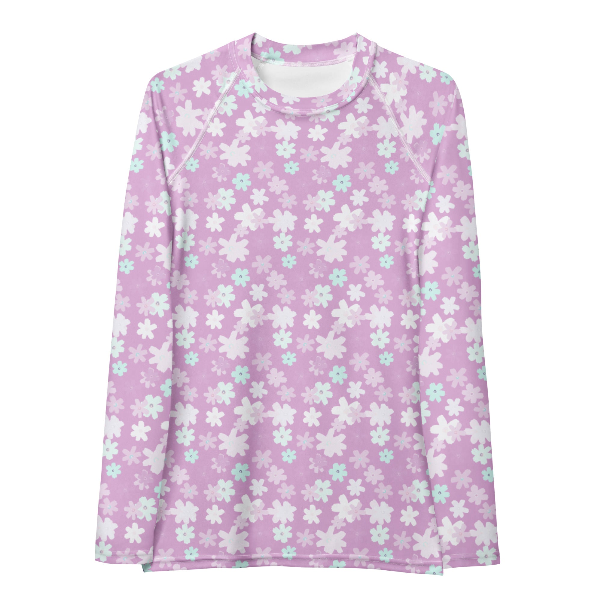 Women's Lavender Floral Long Sleeve Rash Guard Swim Shirt – Buttery Soft, Sun Safe UPF 50+ Protection, Quick Dry & 4-Way Stretch Comfort