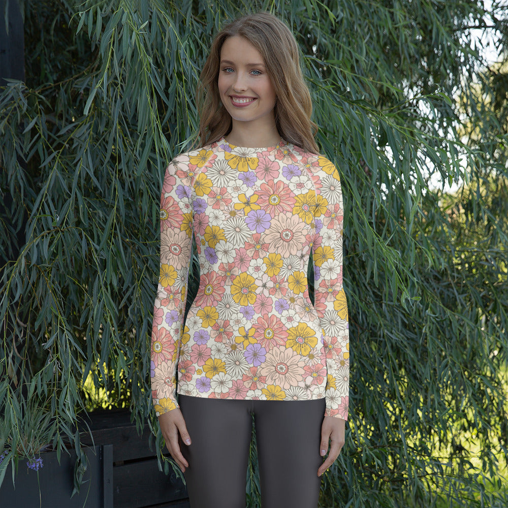 Women's Pink Yellow Purple Long Sleeve Rash Guard Swim Shirt – Buttery Soft, Sun Safe UPF 50+ Protection, Quick Dry & 4-Way Stretch Comfort