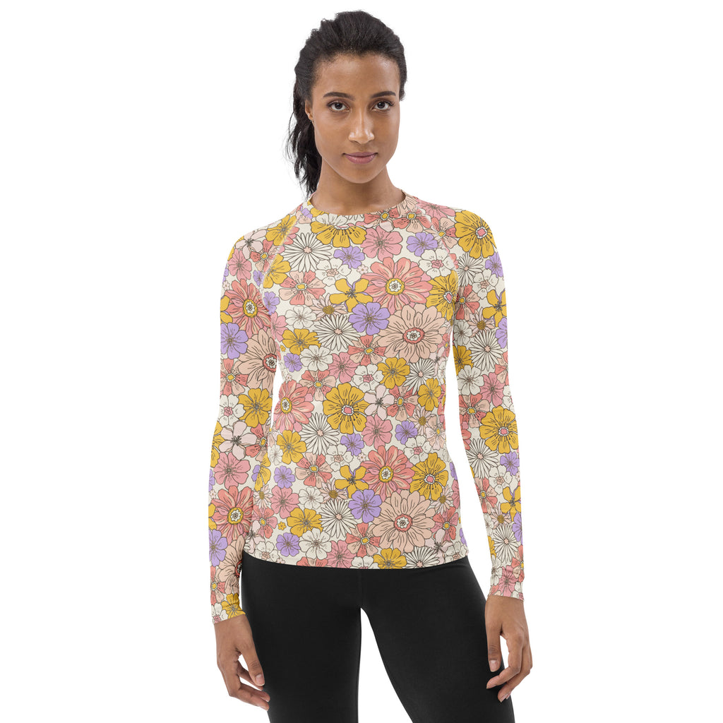Women's Pink Yellow Purple Long Sleeve Rash Guard Swim Shirt – Buttery Soft, Sun Safe UPF 50+ Protection, Quick Dry & 4-Way Stretch Comfort