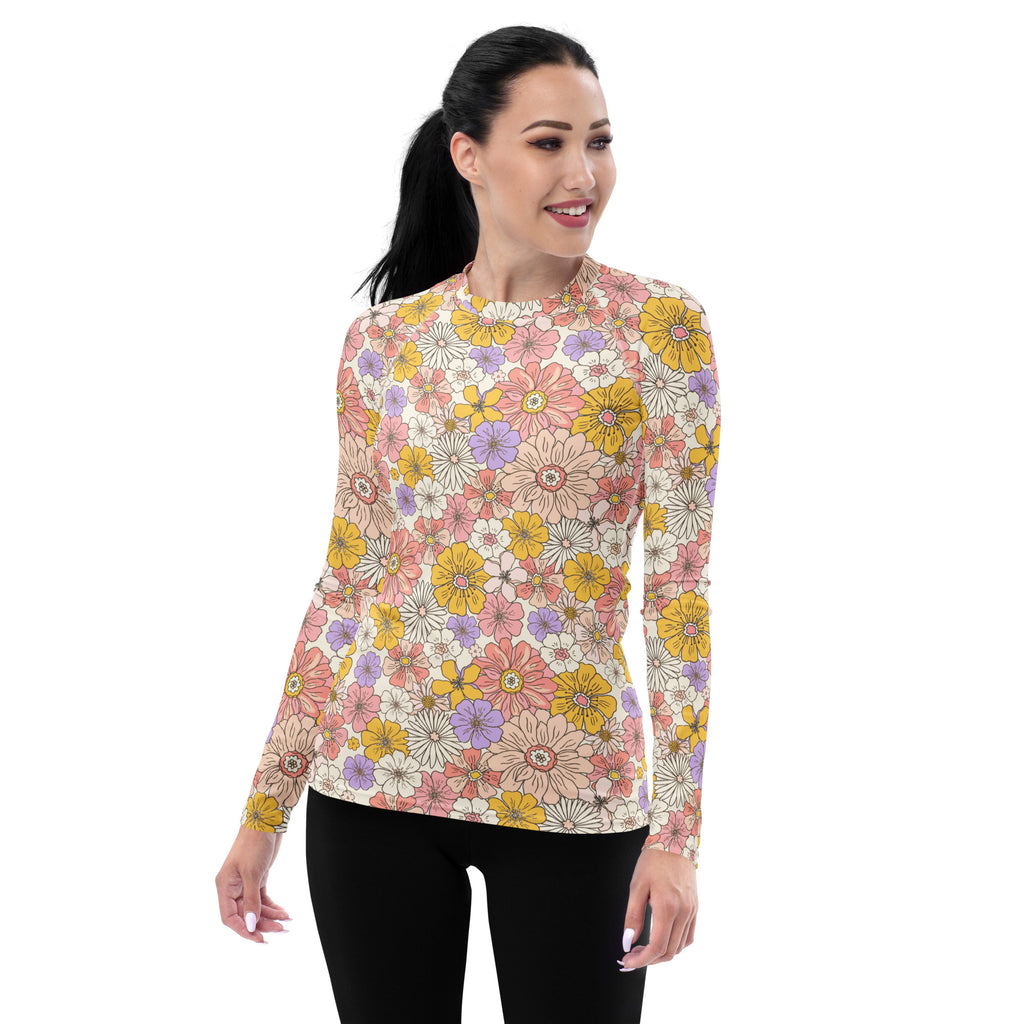 Women's Pink Yellow Purple Long Sleeve Rash Guard Swim Shirt – Buttery Soft, Sun Safe UPF 50+ Protection, Quick Dry & 4-Way Stretch Comfort