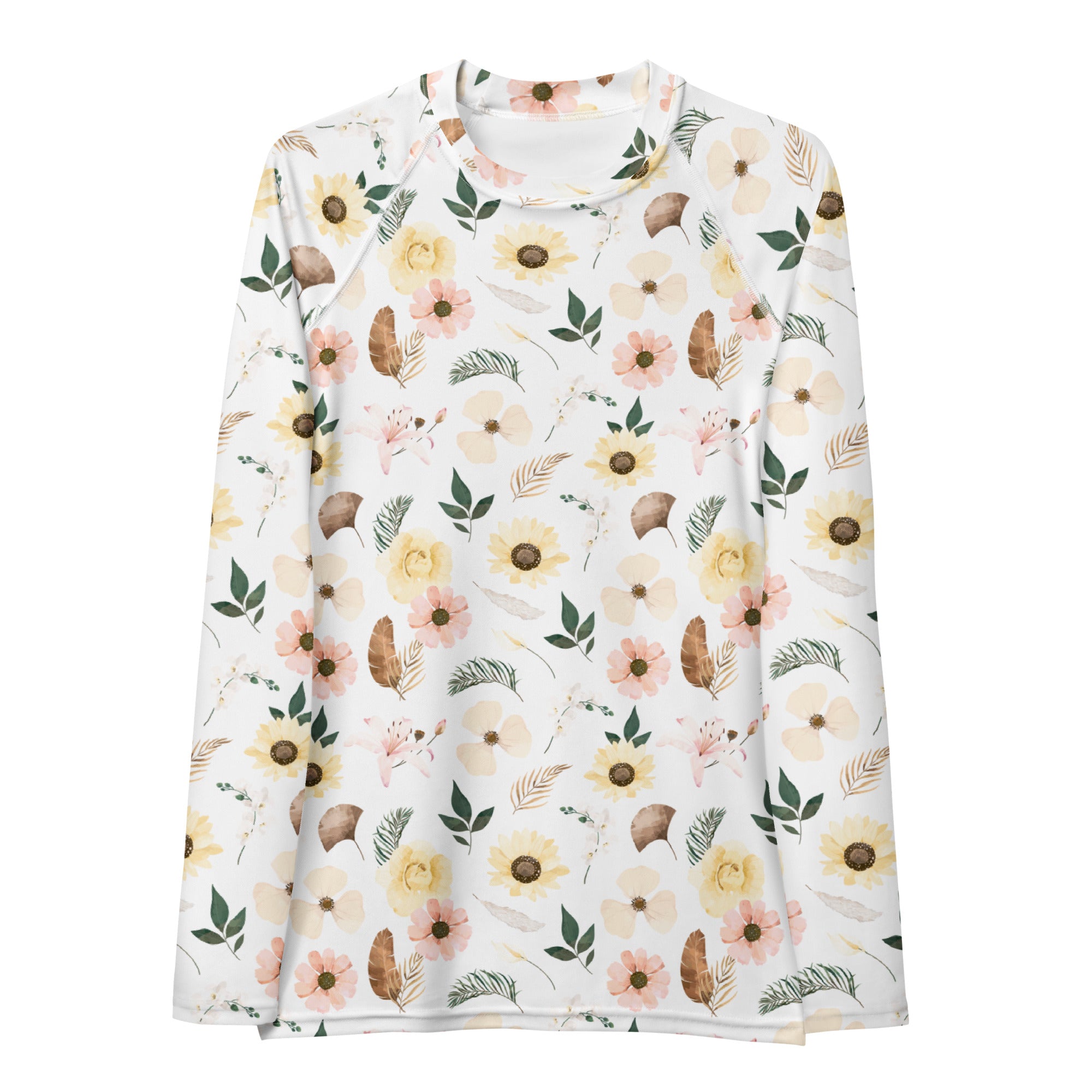 Women's Boho Floral Long Sleeve Rash Guard Swim Shirt – Buttery Soft, Sun Safe UPF 50+ Protection, Quick Dry & 4-Way Stretch Comfort