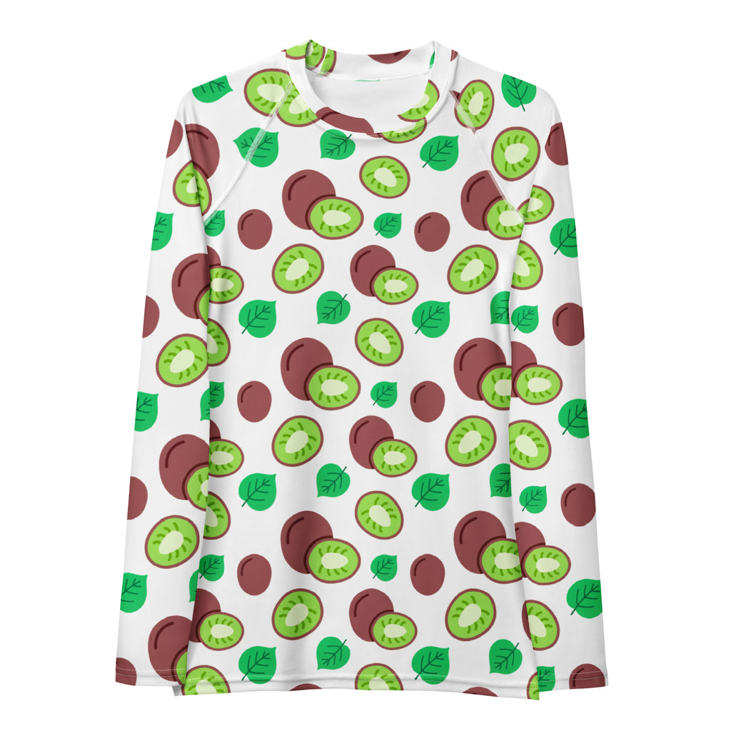 Women's Kiwi Fruit Long Sleeve Rash Guard Swim Shirt – Buttery Soft, Sun Safe UPF 50+ Protection, Quick Dry & 4-Way Stretch Comfort