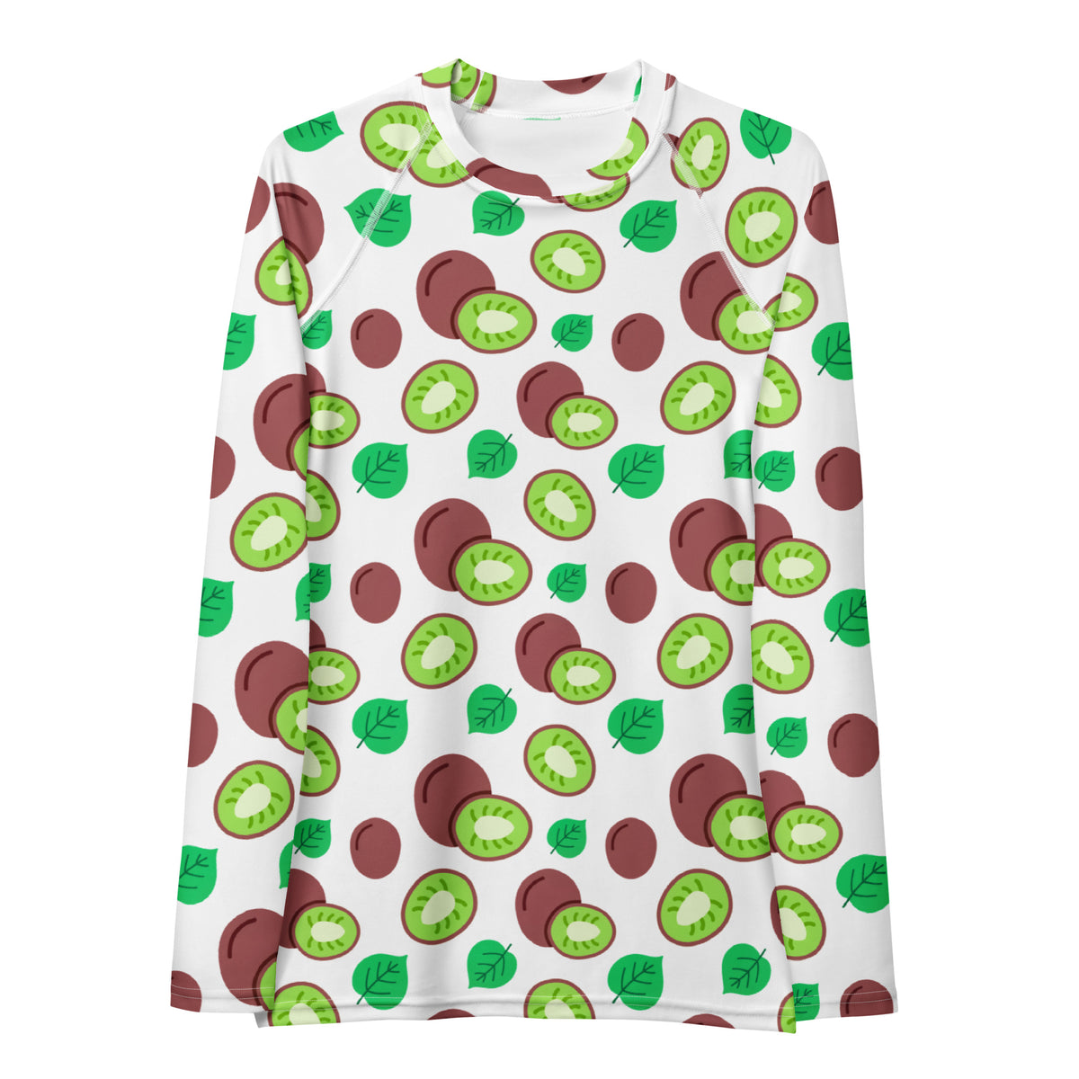 Women's Kiwi Fruit Long Sleeve Rash Guard Swim Shirt – Buttery Soft, Sun Safe UPF 50+ Protection, Quick Dry & 4-Way Stretch Comfort