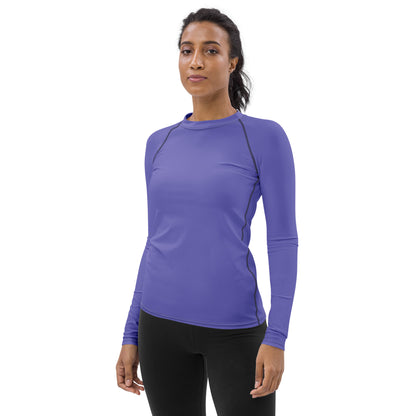 Women's Purple Buttery Soft Long Sleeve Rash Guard Swim Shirt With UPF 50+