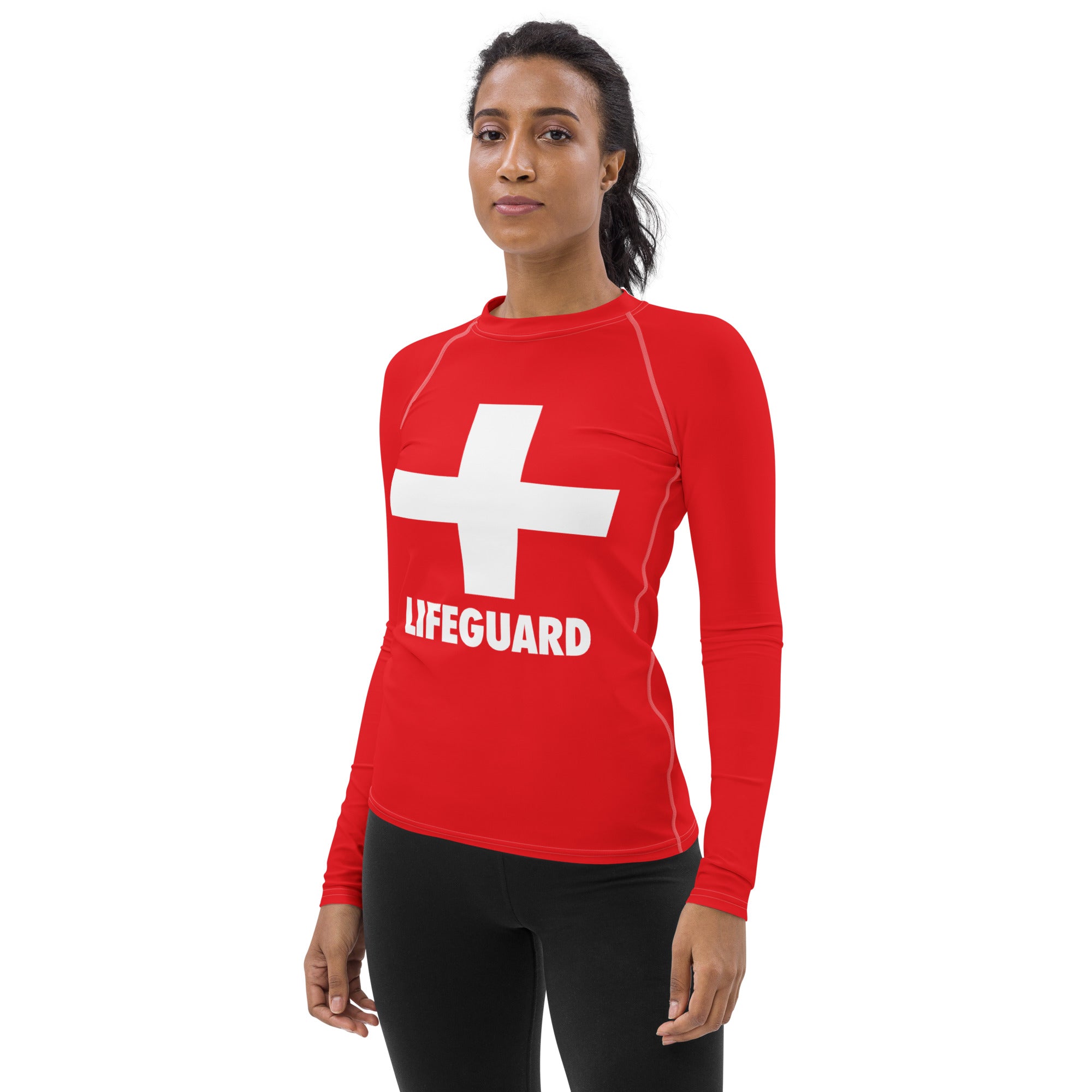 Women's Lifeguard Long Sleeve Rash Guard Swim Shirt – Buttery Soft, Sun Safe UPF 50+ Protection, Quick Dry & 4-Way Stretch Comfort