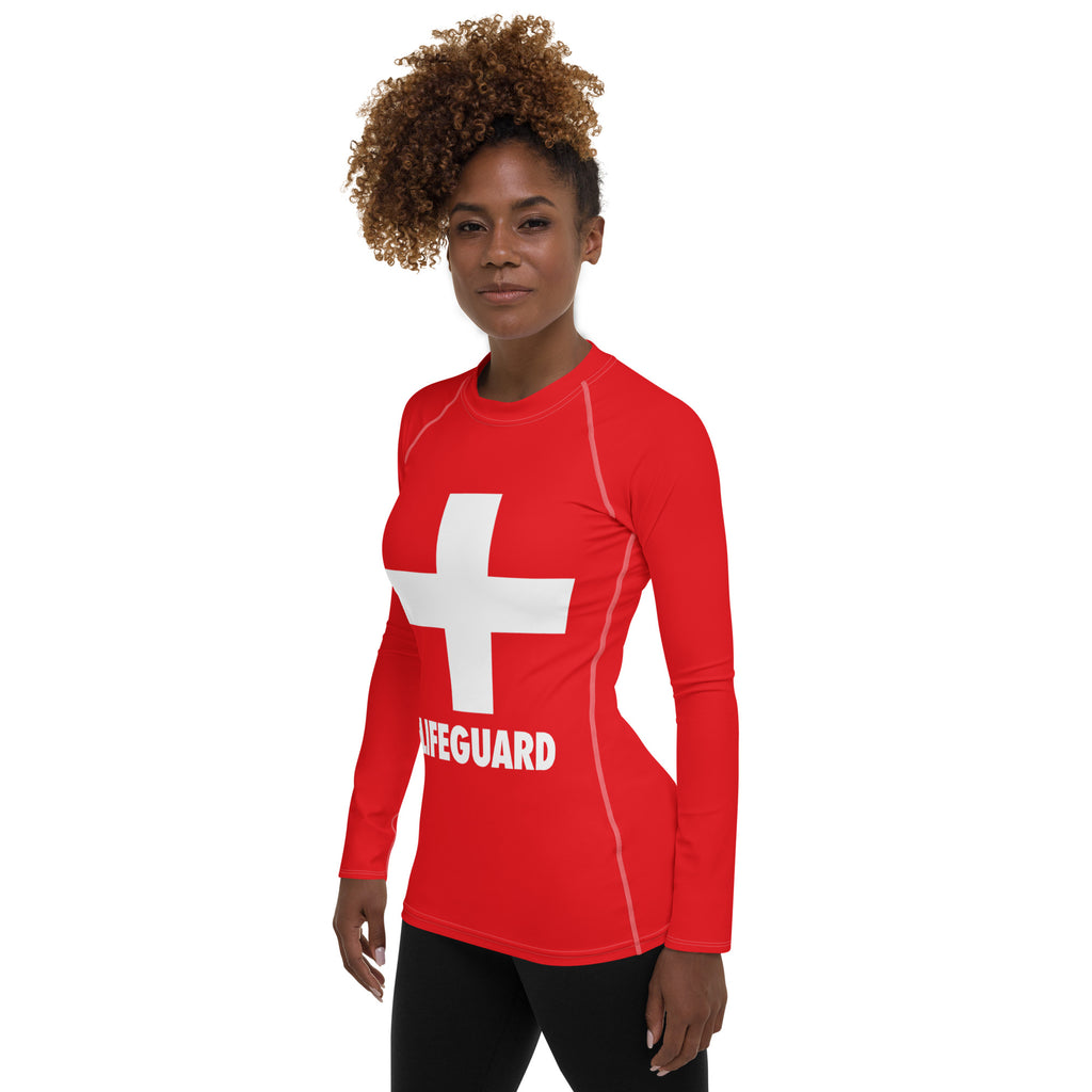 Women's Lifeguard Long Sleeve Rash Guard Swim Shirt – Buttery Soft, Sun Safe UPF 50+ Protection, Quick Dry & 4-Way Stretch Comfort