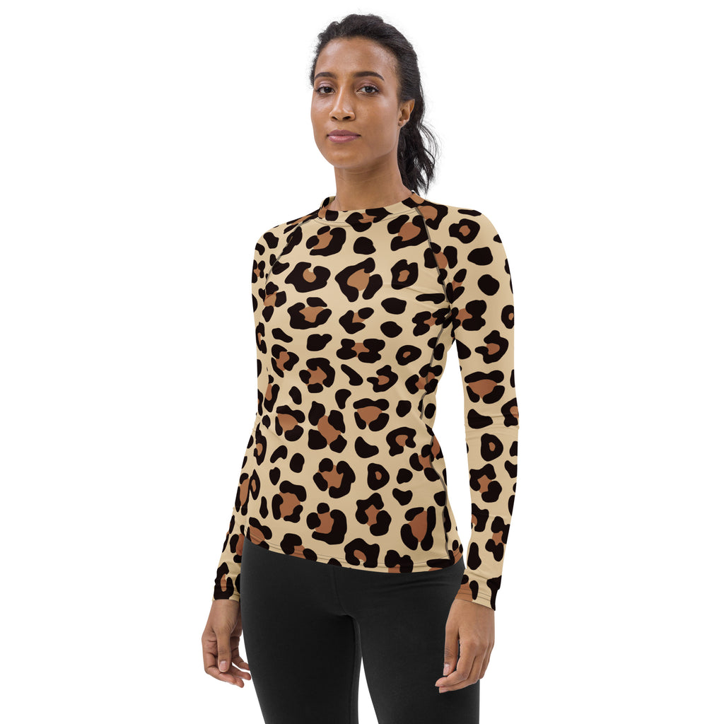 Women's Animal Print Long Sleeve Rash Guard Swim Shirt – Buttery Soft, Sun Safe UPF 50+ Protection, Quick Dry & 4-Way Stretch Comfort