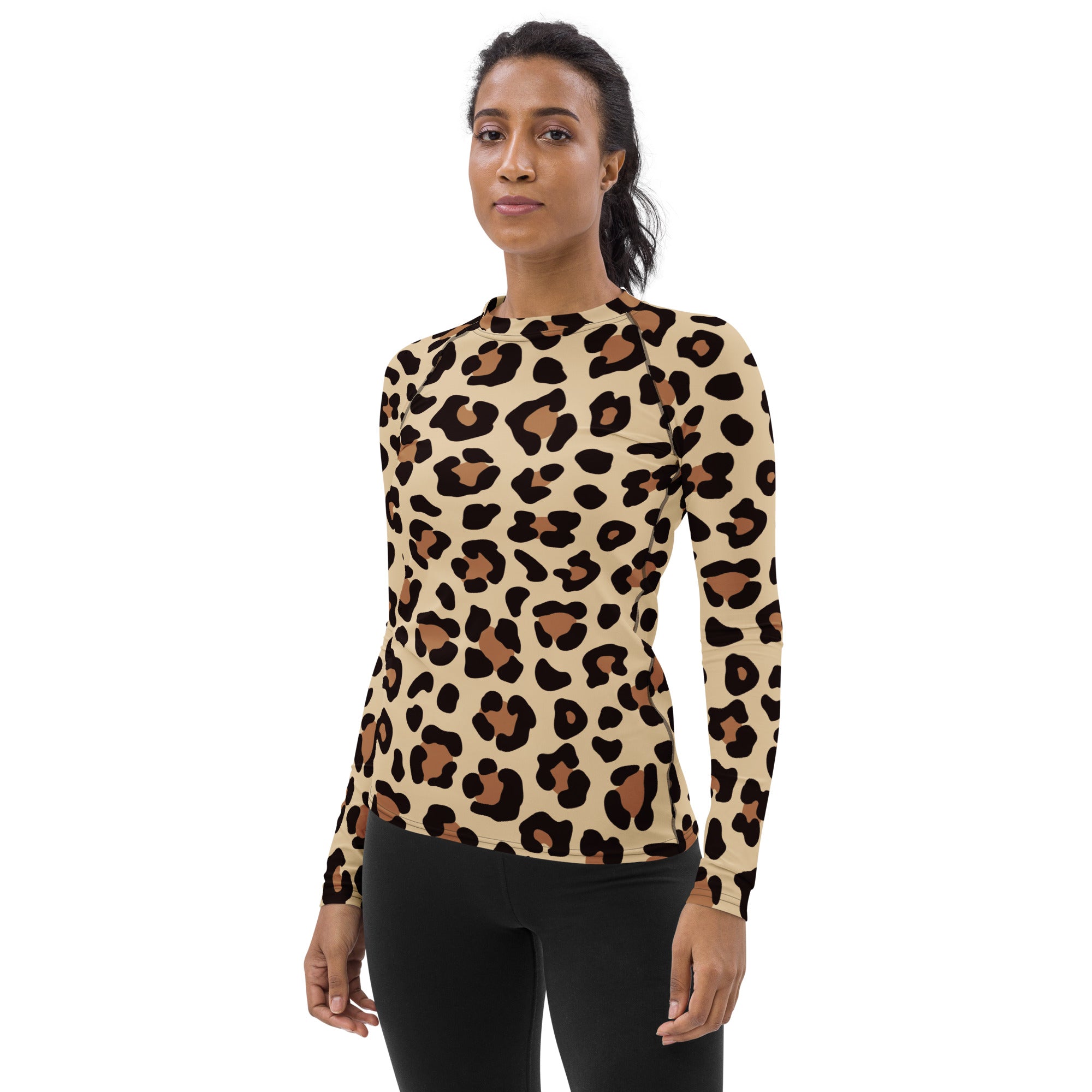 Women's Animal Print Long Sleeve Rash Guard Swim Shirt – Buttery Soft, Sun Safe UPF 50+ Protection, Quick Dry & 4-Way Stretch Comfort