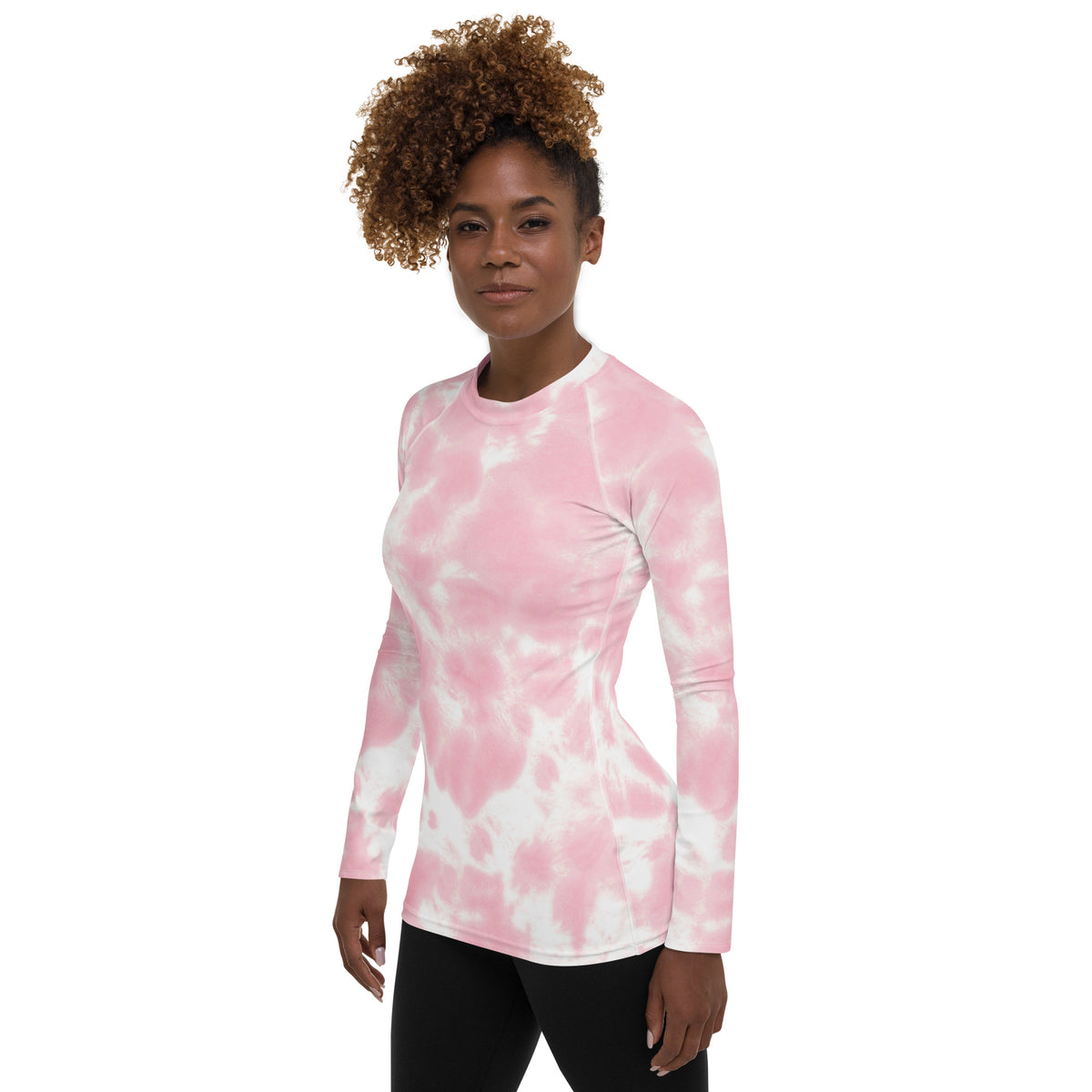 Women's Pink Tie Dye Long Sleeve Rash Guard Swim Shirt – Buttery Soft, Sun Safe UPF 50+ Protection, Quick Dry & 4-Way Stretch Comfort