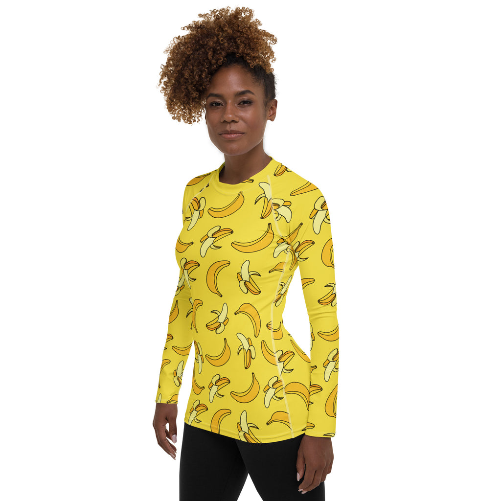 Women's Banana Long Sleeve Rash Guard Swim Shirt – Buttery Soft, Sun Safe UPF 50+ Protection, Quick Dry & 4-Way Stretch Comfort