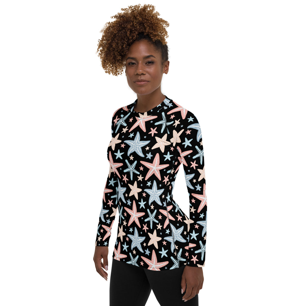 Women's Starfish Long Sleeve Rash Guard Swim Shirt – Buttery Soft, Sun Safe UPF 50+ Protection, Quick Dry & 4-Way Stretch Comfort