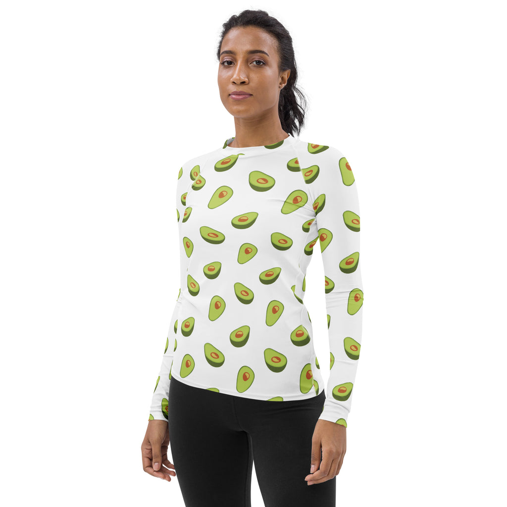 Women's Avocado Long Sleeve Rash Guard Swim Shirt – Buttery Soft, Sun Safe UPF 50+ Protection, Quick Dry & 4-Way Stretch Comfort