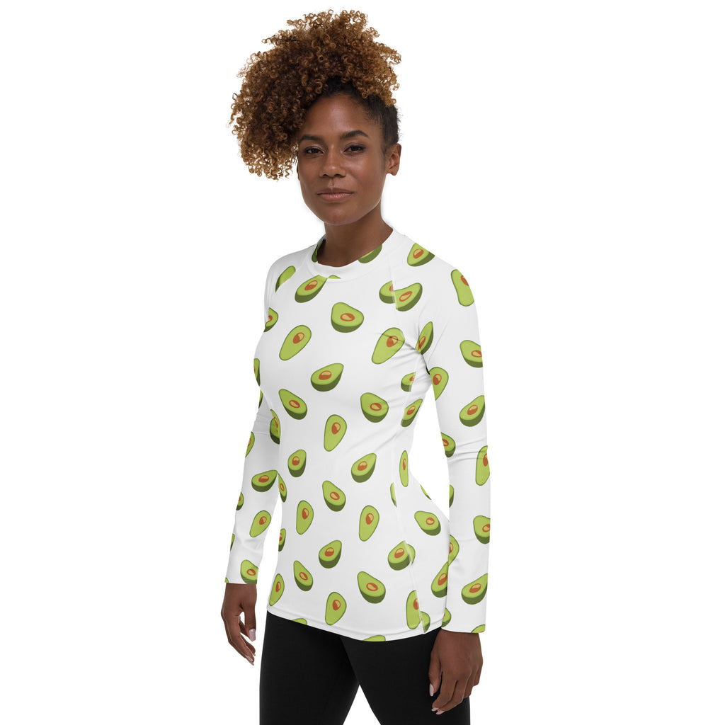 Women's Avocado Long Sleeve Rash Guard Swim Shirt – Buttery Soft, Sun Safe UPF 50+ Protection, Quick Dry & 4-Way Stretch Comfort