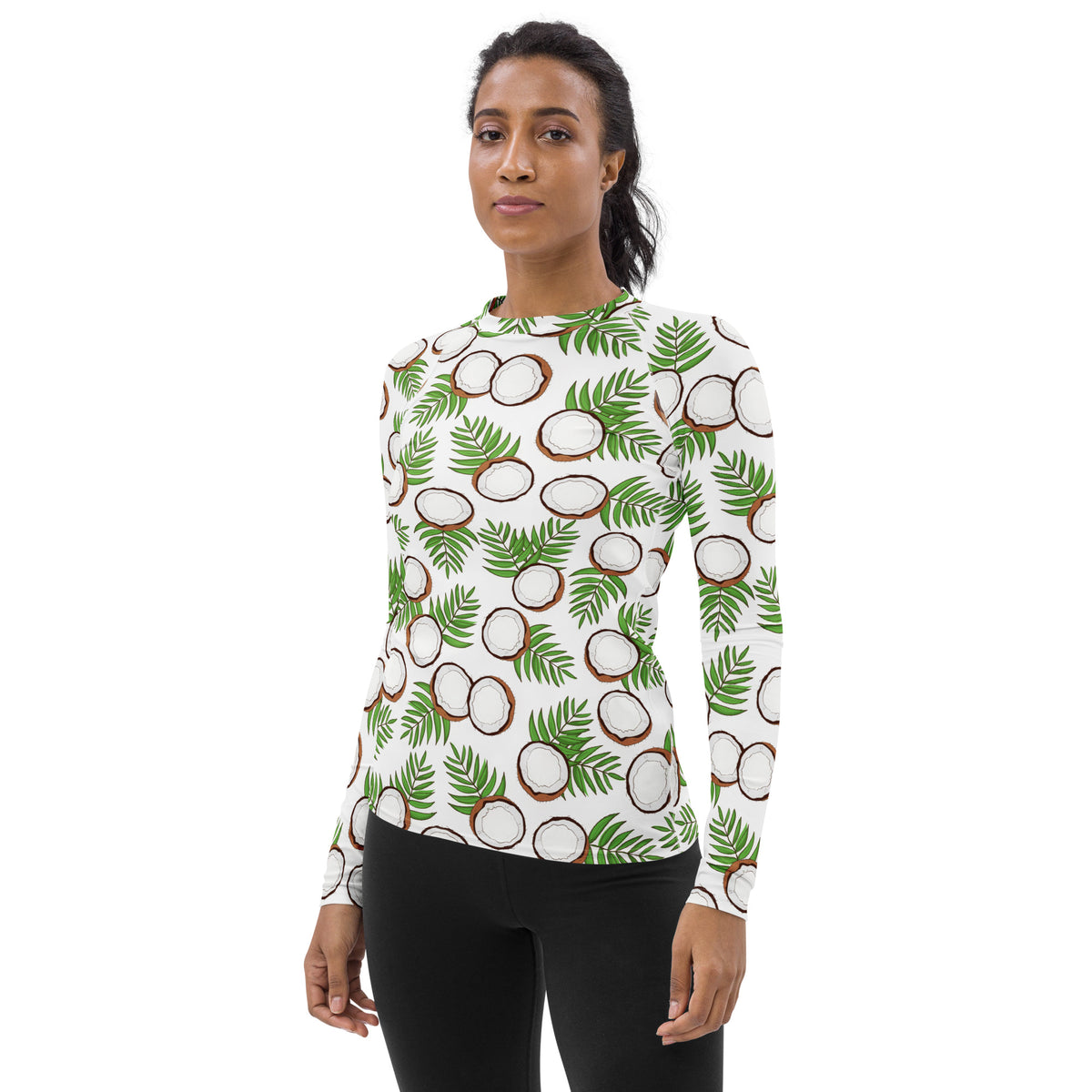 Women's Coconut Long Sleeve Rash Guard Swim Shirt – Buttery Soft, Sun Safe UPF 50+ Protection, Quick Dry & 4-Way Stretch Comfort