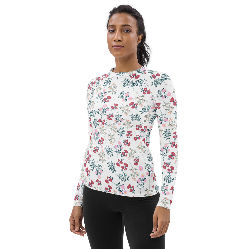 Women's Wildflower Long Sleeve Rash Guard Swim Shirt – Buttery Soft, Sun Safe UPF 50+ Protection, Quick Dry & 4-Way Stretch Comfort