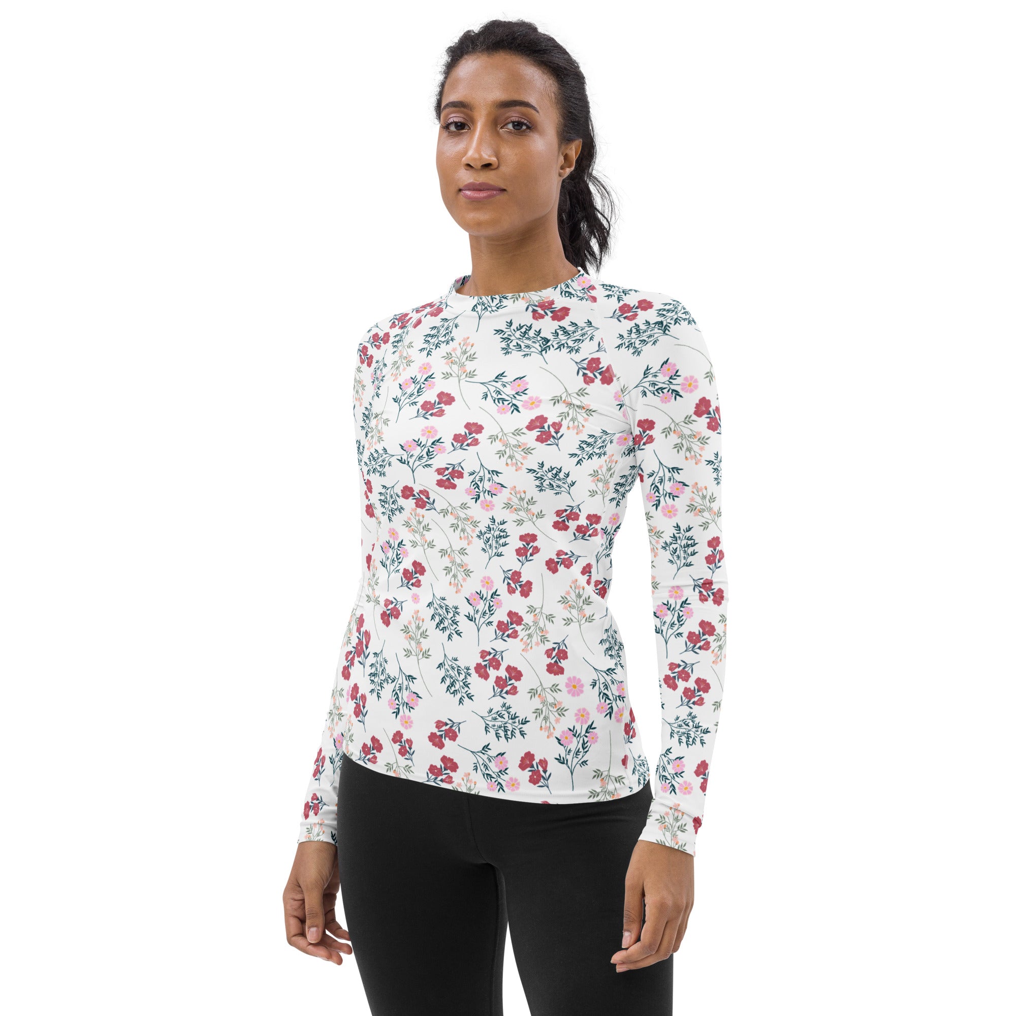 Women's Wildflower Long Sleeve Rash Guard Swim Shirt – Buttery Soft, Sun Safe UPF 50+ Protection, Quick Dry & 4-Way Stretch Comfort