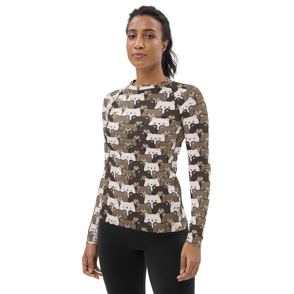 Women's Bear Long Sleeve Rash Guard Swim Shirt – Buttery Soft, Sun Safe UPF 50+ Protection, Quick Dry & 4-Way Stretch Comfort