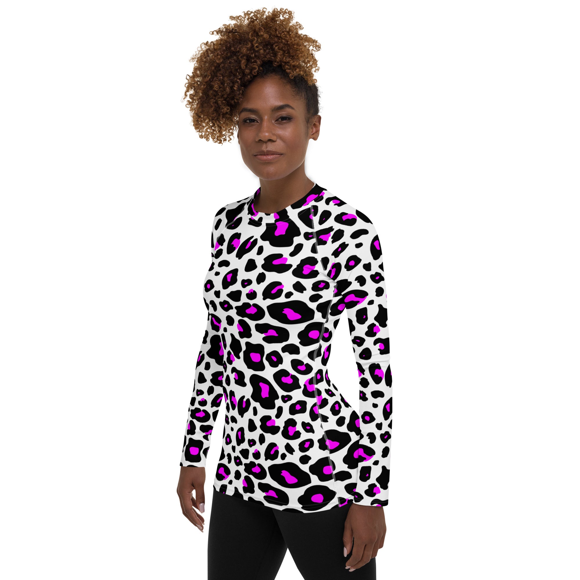 Women's Purple Leopard Long Sleeve Rash Guard Swim Shirt – Buttery Soft, Sun Safe UPF 50+ Protection, Quick Dry & 4-Way Stretch Comfort