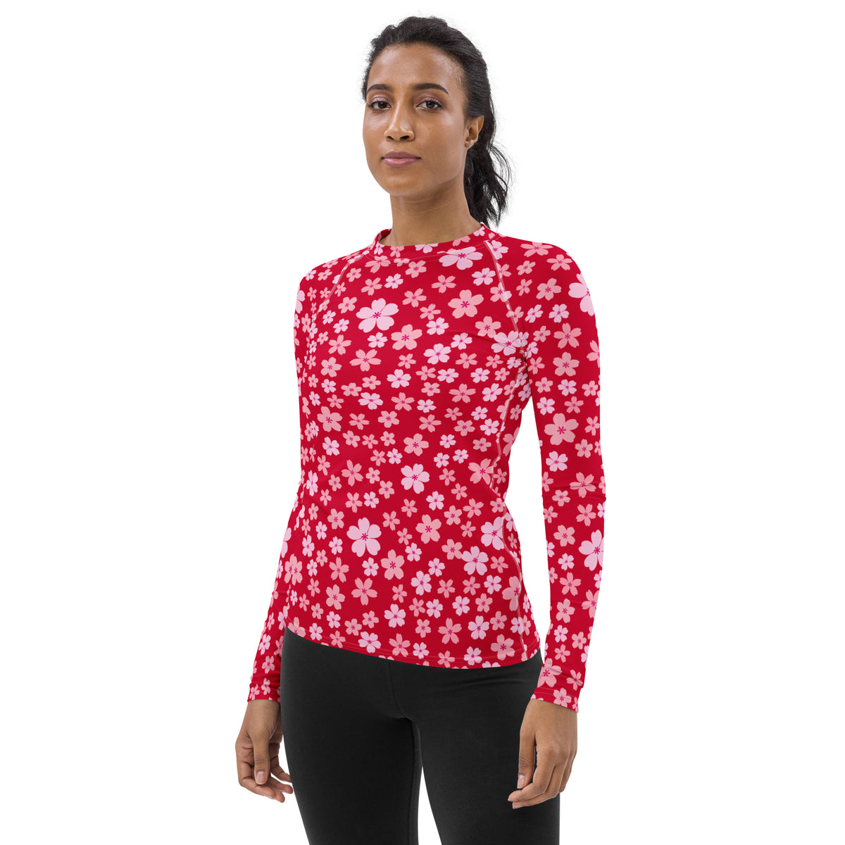 Women's Bright Pink Floral Long Sleeve Rash Guard Swim Shirt – Buttery Soft, Sun Safe UPF 50+ Protection, Quick Dry & 4-Way Stretch Comfort