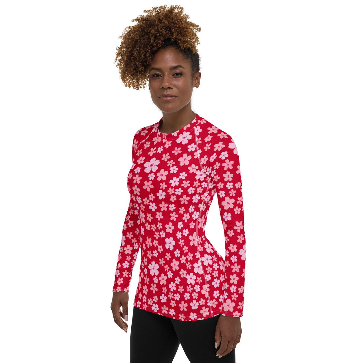 Women's Bright Pink Floral Long Sleeve Rash Guard Swim Shirt – Buttery Soft, Sun Safe UPF 50+ Protection, Quick Dry & 4-Way Stretch Comfort